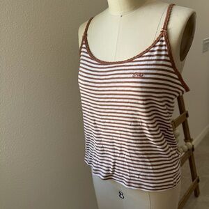 PINK Victoria’s Secret Striped Brown and White Women's Camisole Tank Top XL